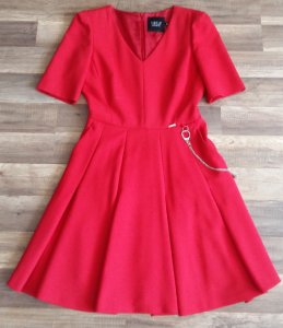 Sukienka SIMPLE r. 36, czerwona z łańcuszkiem - 6218199522 - oficjalne  archiwum Allegro