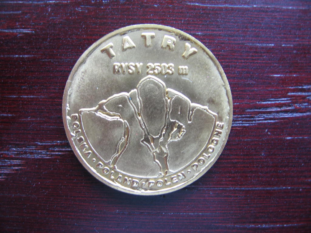 Medal Zakopane Tatry Rysy 2503 m.