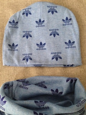 Komplet Adidas niebieskidla dziecka czapka i komin - 6775877210 - oficjalne  archiwum Allegro
