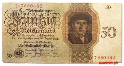 9.Niemcy, 50 Reichsmarek 1924, rzadszy, St.3