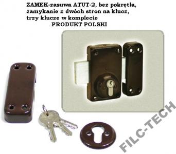 ZAMEK ATUT-2 zasuwa do drzwi garażu bez pokrętła - 2422919931 - oficjalne  archiwum Allegro