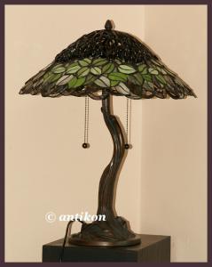 Piękna duża witrażowa lampa Tiffany cudny ażur
