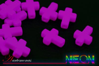 Neon krzyżyki 16x12mm fioletowe 1szt. krzyżyk fluo