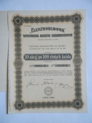 ELEKTROBUDOWA  SA -1929 -- III em. bardzo rzadka !