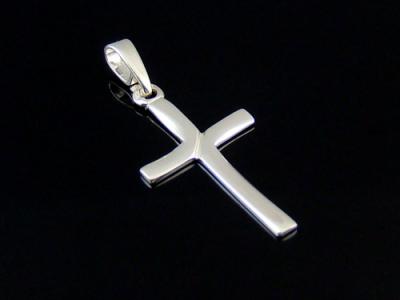 Krzyż krzyżyk prosty błyszczący srebrny srebro 925