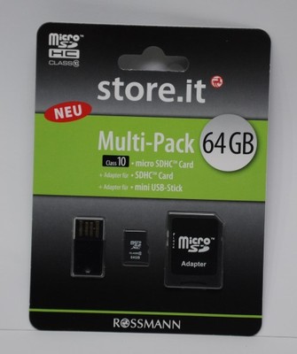 Karta Micro SD HC 64GB Rossmann SD USB - CLASS 10 - 6736273330 - oficjalne  archiwum Allegro