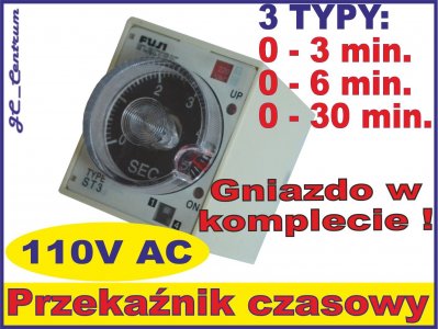 Przekaźnik czasowy zwłoczny ST3P 110V AC szyna DIN