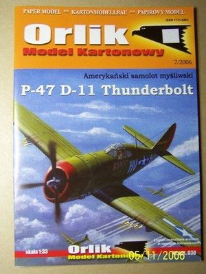 P-47 D-11 Thunderbolt  myśliwiec USA z II w. św.