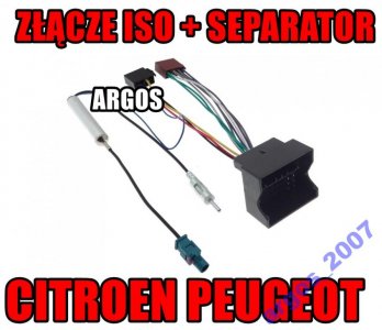 Iso Adapter Citroen Peugeot + Separator Fakra - 5592196944 - Oficjalne Archiwum Allegro