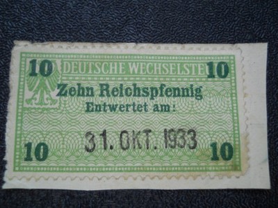 Niemcy - znaczek wymiany waluty 10 Pf. - 1933 r