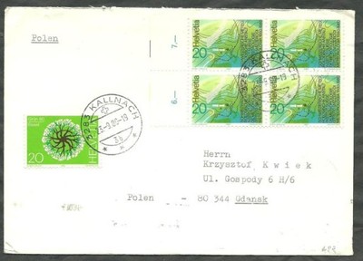 Szwajcaria: list do Polski 1980 (CA487)