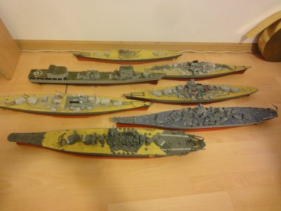 modele okrętów wojennych 7 szt - 6577392673 - oficjalne archiwum Allegro