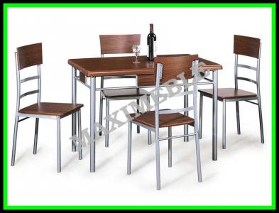 Zestaw stołowy PLAY stół + 4 krzesła orzech SIGNAL