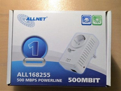 Adapter sieciowy powerline Allnet 500MBs, HomePlug