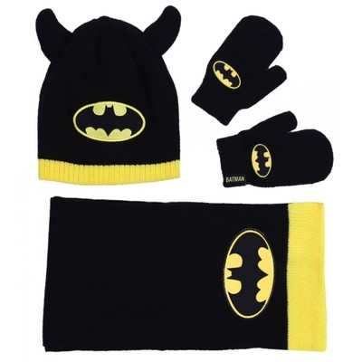 Komplet: czapka,szalik + rękawiczki BATMAN 2-6 lat