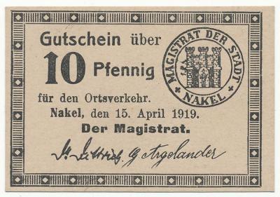 207. Nakel (Nakło) 10pf 1919, st.1