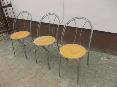 3 metalowe krzesła IKEA - 6087925231 - oficjalne archiwum Allegro
