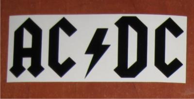 NAKLEJKA AC / DC 15cmX5,5cm dla fana na auto AC DC