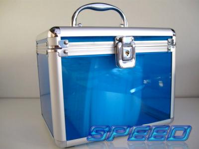Kolorowy kuferek na 120płyt Niebieski Przeźroczyst