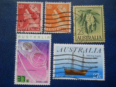 Australia  - zestaw 5 znaczków - kasowane