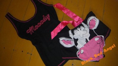 LA SENZA zabawna piżama bokserka+szorty z krową M