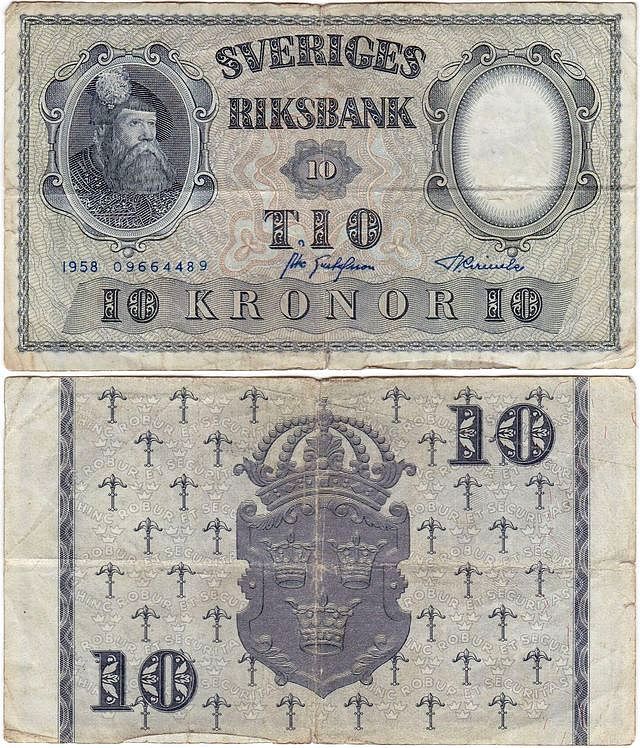 Szwecja, 10 Kronor 1958, P. 43f