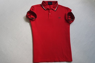 FRED PERRY koszulka polo czerwona logowana lato__S