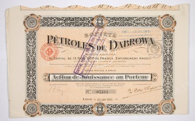 Zakład Naftowy w Dąbrowie 23.01.1920, Lille