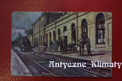 Kowno - Am Bahnhof in Kowno - kartka pocztowa