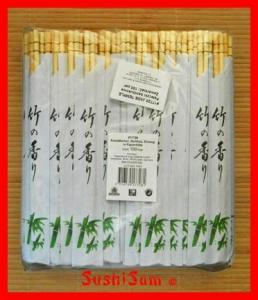 Pałeczki niełączone koperty bambus 100 par SUSHI S