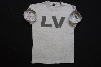 QUIKSILVER koszulka szara t-shirt nadruk logo____L