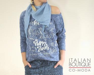 ITALIA_Denim Style_ Farbowana bluzka NOWOŚĆ Jesień