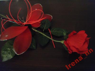 CZERWONA RÓŻA z ważką DZIEŃ KOBIET sztuczne kwiaty - 5084244901 - oficjalne  archiwum Allegro