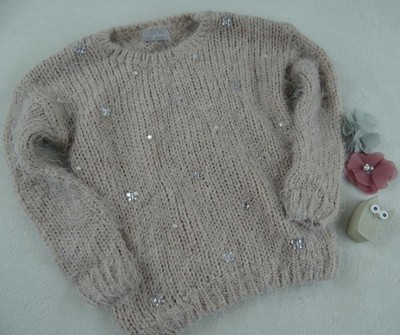 włochaty sweterek z perełkami MATALAN 4/5L 110cm