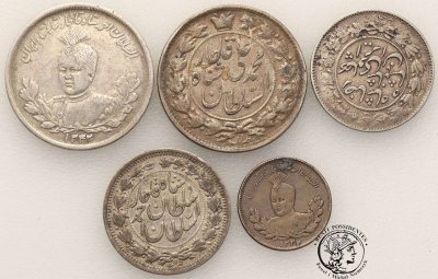 Iran srebro XIX/XX wiek lot 5 sztuk st.3