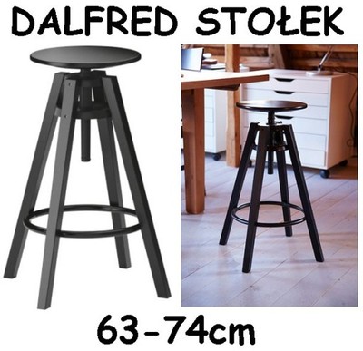 IKEA DALFRED Stołek barowy krzesło czarny hoker - 6070706891 - oficjalne  archiwum Allegro