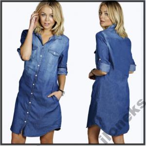 Sukienka jeansowa koszulowa dekatyzowana XL 42 - 5763472176 - oficjalne  archiwum Allegro