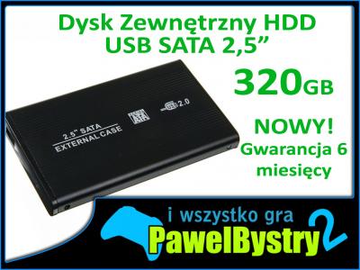 Dysk Zewnętrzny 320GB / 320 GB + Etui / USB / NOWY