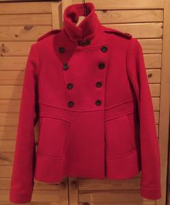 Calvin Klein czerwony wełniany płaszczyk kurtka