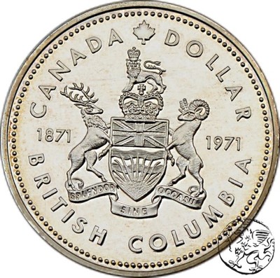Kanada, 1 dolar, 1971 100 lat Kolumbii Brytyjskiej