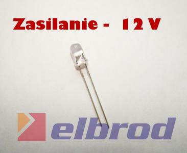 [ELBROD] Dioda LED biała 12V 5mm-  /469