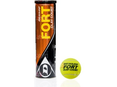 Piłki tenisowe Dunlop Fort Clay Court 1puszka 4szt