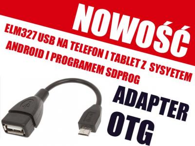 Adapter OTG ELM327 USB OBD2 OBDII SDPROG Android - 5379675070 - oficjalne  archiwum Allegro