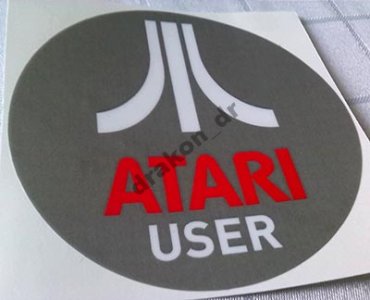 Sticker naklejka Atari User 80mm PRZEZROCZYSTA