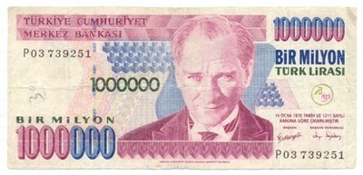 Turcja - 1 milion lirów 1970 !!!