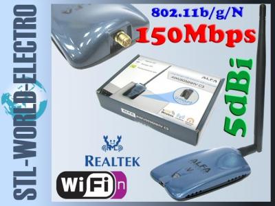 ADAPTER WiFI USB +DOOKÓLNA 5dBi RP-SMA AWUS036NHV