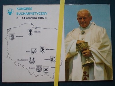 Papież Jan Paweł II Kongres Eucharystyczny Mapka