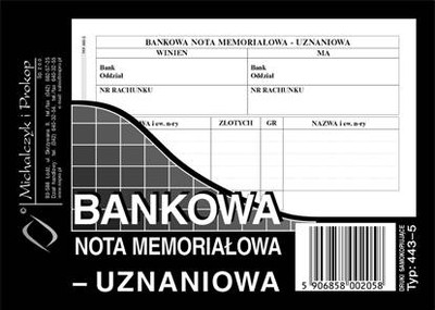 443-5 Bankowa nota memoriałowa - uznaniowa A6