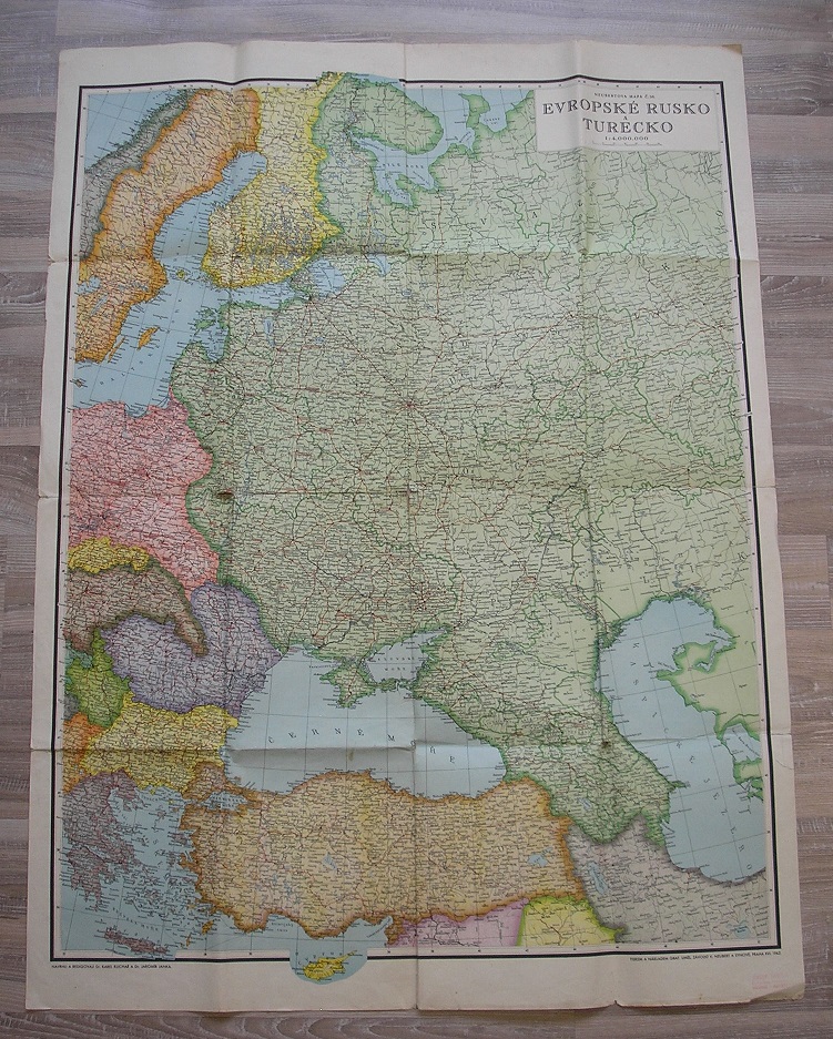 Stara mapa  Rosja europejska +Turcja  ogromna mapa