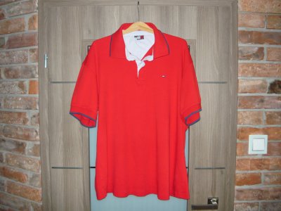 czerwona koszulka polo TOMMY HILFIGER rozmiar 3XL